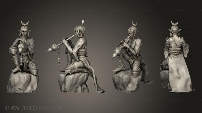 Military figurines (Lost Kingdom Bugeisha Musician, STKW_37832) 3D models for cnc