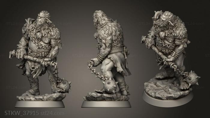 Military figurines (Fantasy The Crimson Sand Arena Bugbear Gladiator, STKW_37915) 3D models for cnc