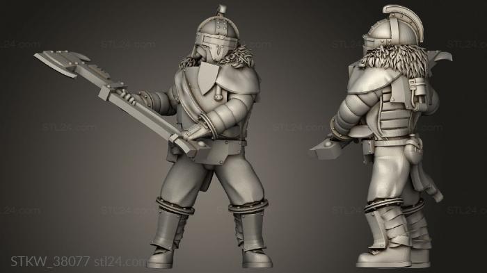 Military figurines (campaign hoplitai axeman, STKW_38077) 3D models for cnc