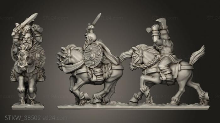 Military figurines (Marauding Horsemen, STKW_38502) 3D models for cnc