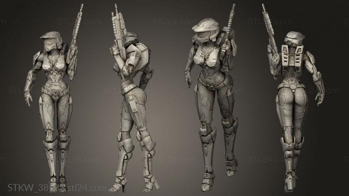 Military figurines (Master Chief, STKW_38583) 3D models for cnc