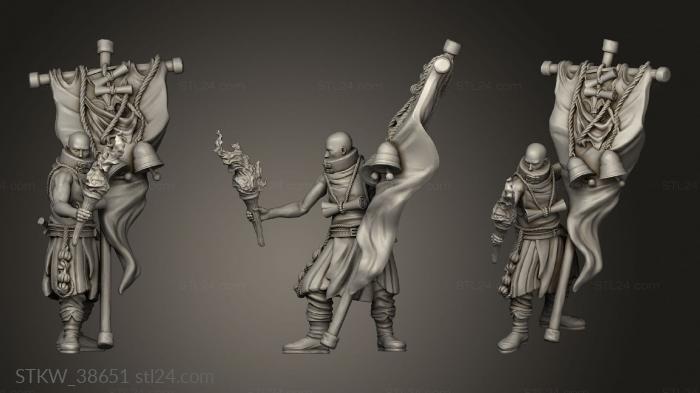 Military figurines (medieval bearer banner, STKW_38651) 3D models for cnc