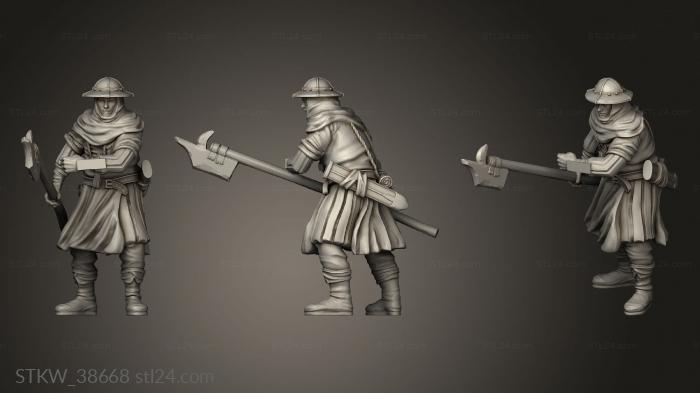 Military figurines (medieval mini, STKW_38668) 3D models for cnc