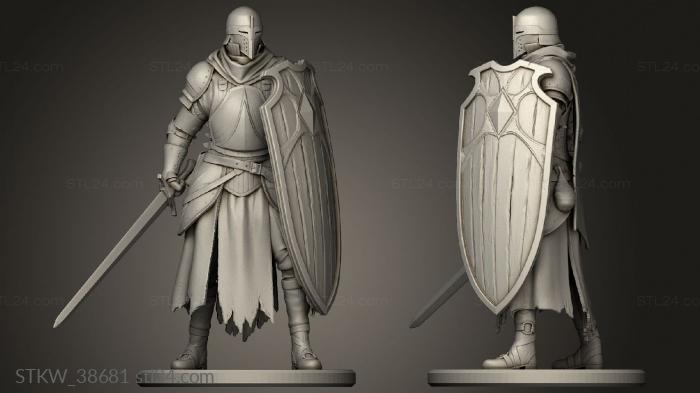 Military figurines (medieval knights shadyfair knight, STKW_38681) 3D models for cnc