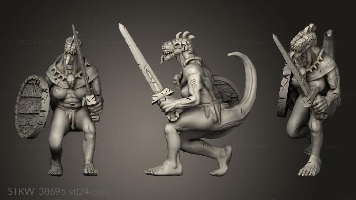 Lizardfolk Female Sword and Shield