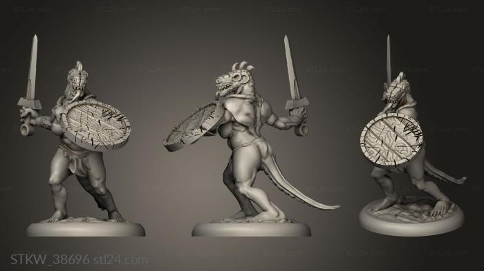 Lizardfolk Female Sword and Shield