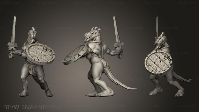 Lizardfolk Female Sword and Shield