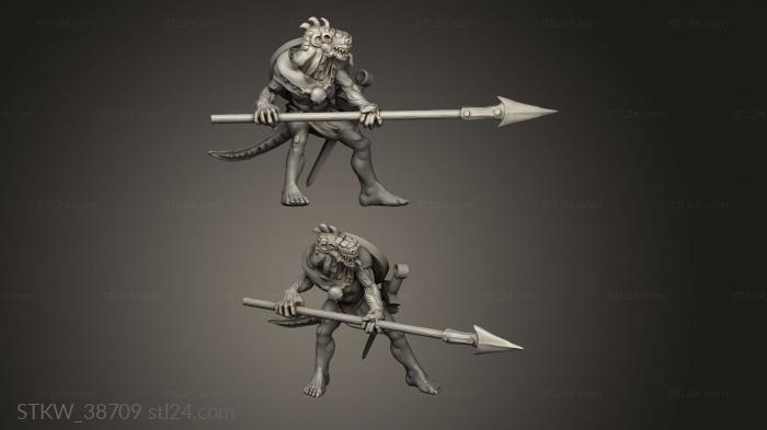 Lizardfolk Male Spear Two Handed