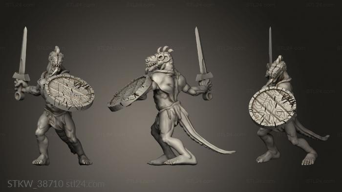 Lizardfolk Male with Sword and Shield