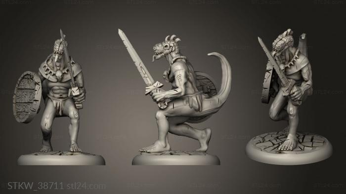 Lizardfolk Male with Sword and Shield