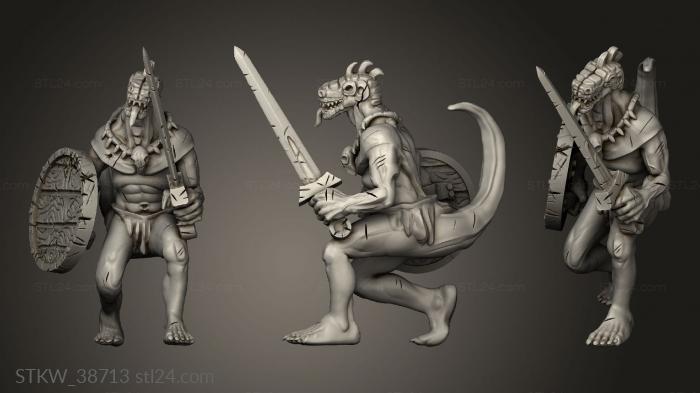 Lizardfolk Male with Sword and Shield