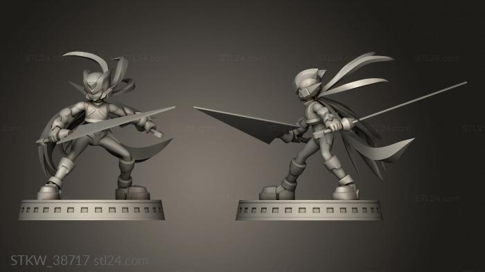 Military figurines (Megaman Zero, STKW_38717) 3D models for cnc