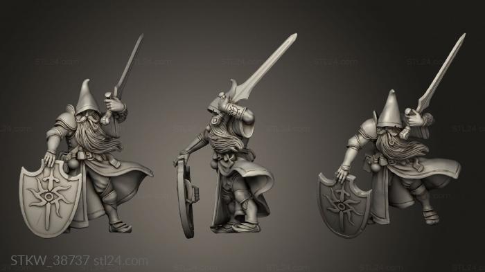 Military figurines (Mercenaries Hadri Ironmage Old Mage Alternative Shield, STKW_38737) 3D models for cnc