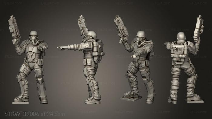 Military figurines (Villains Volk Diesel Troopers Trooper Pointing, STKW_39006) 3D models for cnc