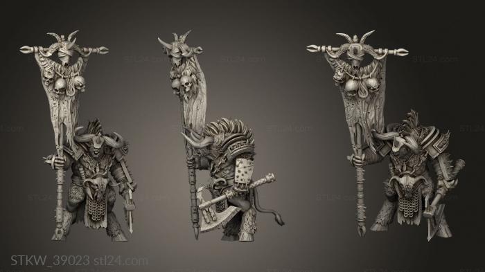 Military figurines (Minotaur bearer, STKW_39023) 3D models for cnc