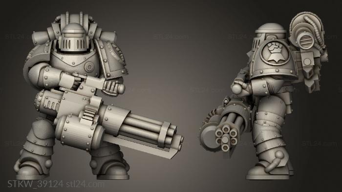 Military figurines (IF Heavy With Assault Cannon Back, STKW_39124) 3D models for cnc