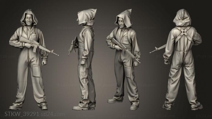 Military figurines (Money heist figures CPD mh berlin rio rifle, STKW_39291) 3D models for cnc