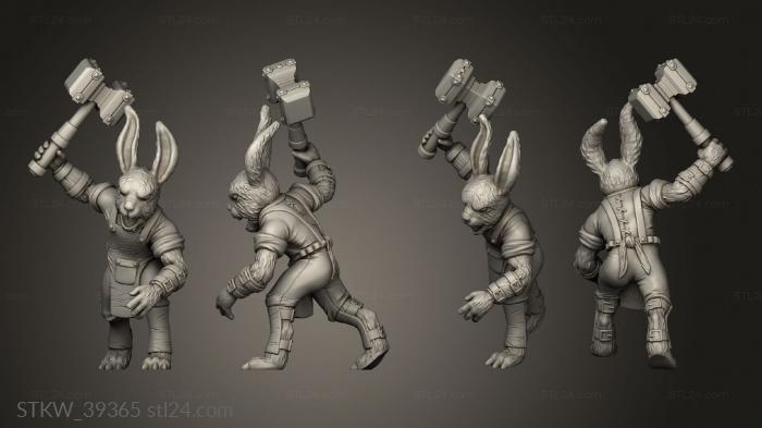 Military figurines (Monster Bunny Hammer, STKW_39365) 3D models for cnc