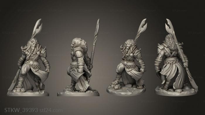 Military figurines (Monster Miniatures Lionfolk Warrior, STKW_39393) 3D models for cnc