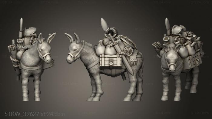 Military figurines (Mules mule warrior, STKW_39627) 3D models for cnc