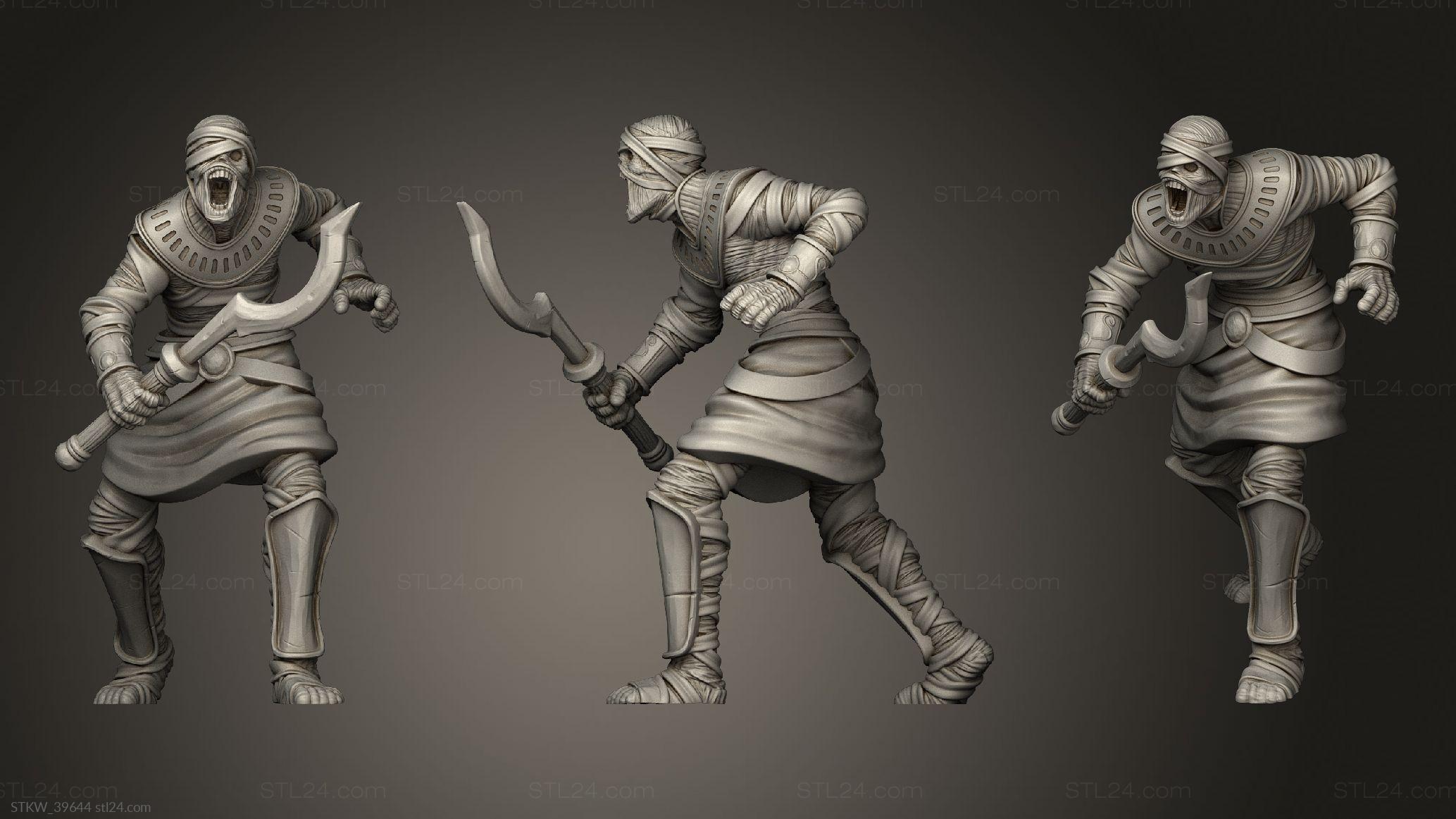 Military figurines - Mummy sword warrior, STKW_39644. 3D stl model for CNC