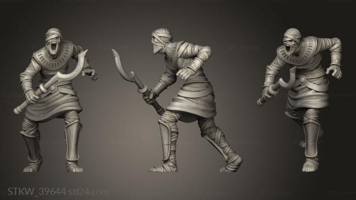 Military figurines (Mummy sword warrior, STKW_39644) 3D models for cnc