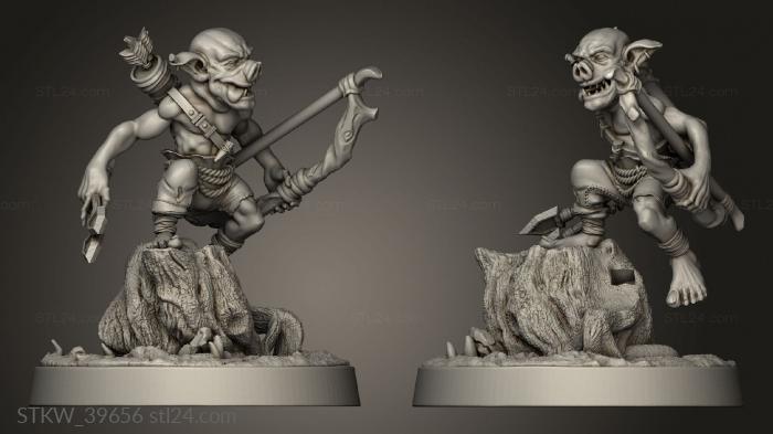 Military figurines (Mushroom Bayou Swamp goblins Goblin Archer, STKW_39656) 3D models for cnc