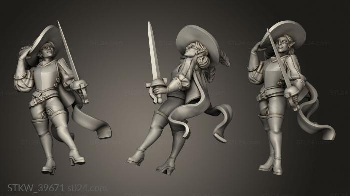 Military figurines (MUSKETEER, STKW_39671) 3D models for cnc