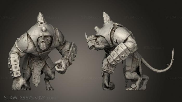 Military figurines (Mutant Rat Bloodseeker, STKW_39675) 3D models for cnc