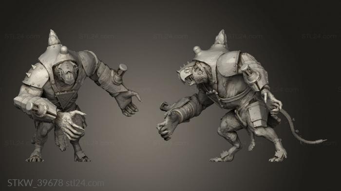 Military figurines (Mutant Rat Bloodseeker, STKW_39678) 3D models for cnc