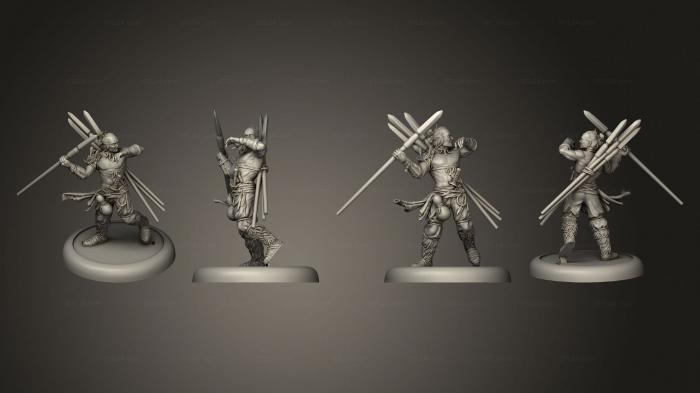 Military figurines (bushido The Tengu Descension Hilltribe Tracker, STKW_3973) 3D models for cnc
