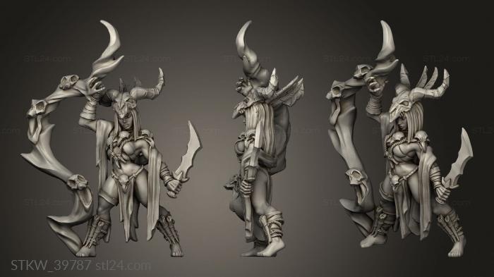 Military figurines (Necromancer Tribe Blood Heroine Sacrificial Pit, STKW_39787) 3D models for cnc