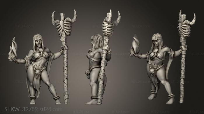 Military figurines (Necromancer Tribe Blood Priestess, STKW_39789) 3D models for cnc