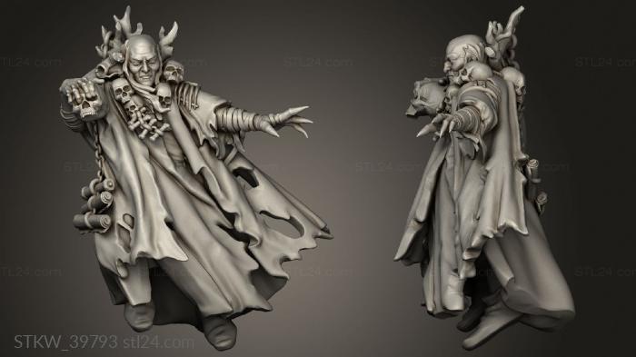 Military figurines (NECROMANCERS NECROMANCER ON FOOT NECROMANCER, STKW_39793) 3D models for cnc