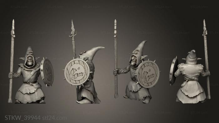 Military figurines (Goblin Spear, STKW_39944) 3D models for cnc