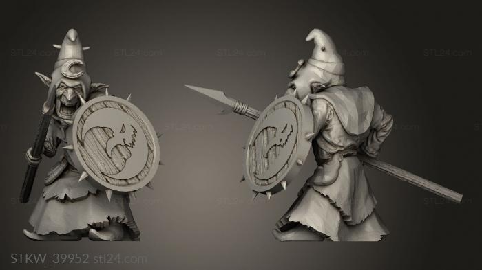 Military figurines (Goblin Spear, STKW_39952) 3D models for cnc