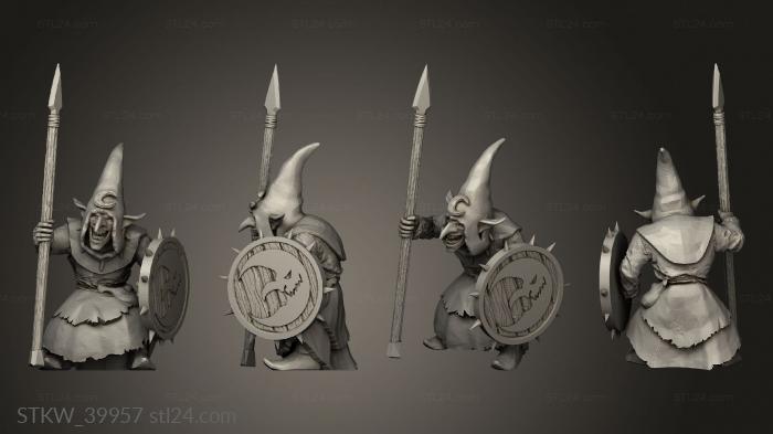 Military figurines (Goblin Spear, STKW_39957) 3D models for cnc