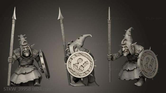 Military figurines (Goblin Spear, STKW_39958) 3D models for cnc