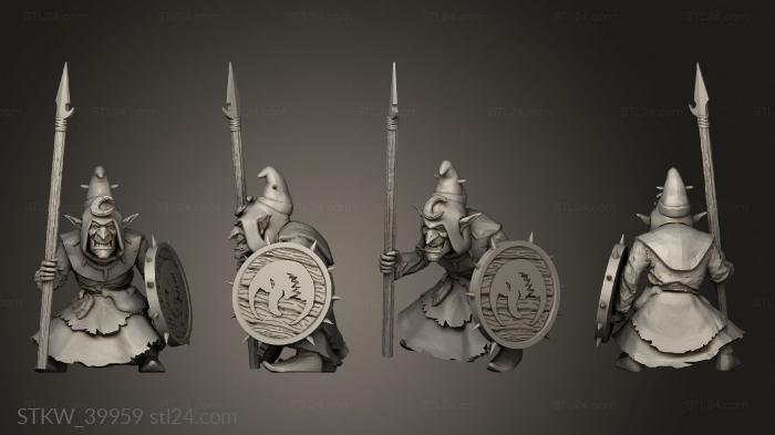 Military figurines (Goblin Spear, STKW_39959) 3D models for cnc