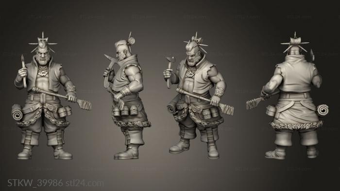 Military figurines (tattoo, STKW_39986) 3D models for cnc