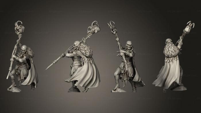 Military figurines (Cannibal Tribe Shaman Attacking, STKW_4028) 3D models for cnc