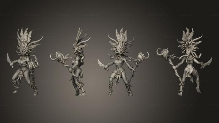 Military figurines (Cannibal Tribe Witch, STKW_4033) 3D models for cnc
