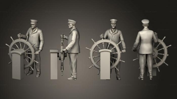 Military figurines (captain and offecers of sailing ship 001, STKW_4042) 3D models for cnc