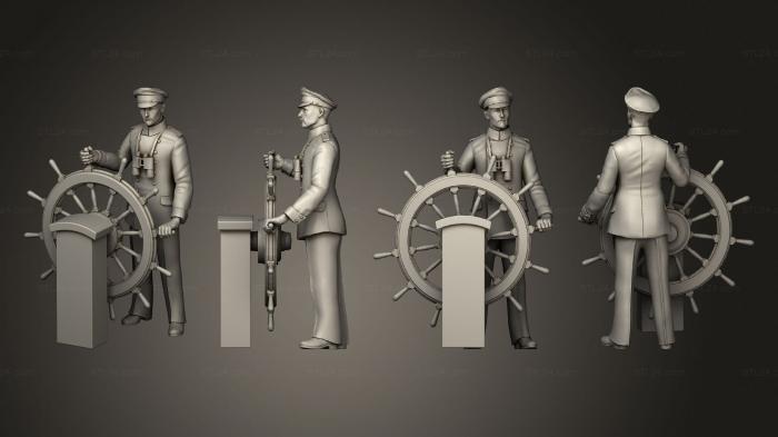 Статуэтки военные (Капитан и офицеры парусного судна 002, STKW_4043) 3D модель для ЧПУ станка