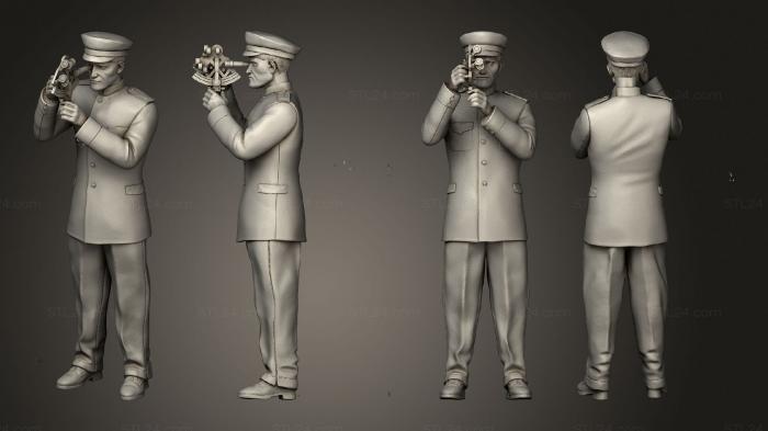Статуэтки военные (Капитан и офицеры парусного судна 004, STKW_4045) 3D модель для ЧПУ станка