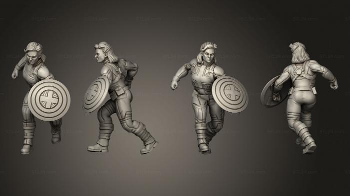 Military figurines (Captain Carter Agent London londonpose 2, STKW_4054) 3D models for cnc