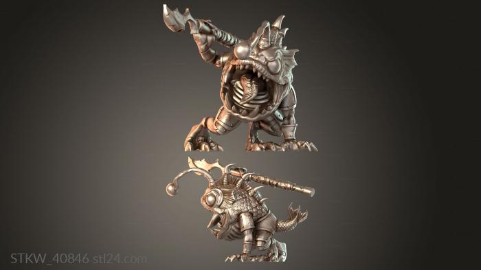Military figurines (Anglerfish Folk – Spear Bearer, STKW_40846) 3D models for cnc