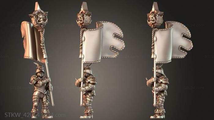 Military figurines (Banner Female, STKW_42014) 3D models for cnc