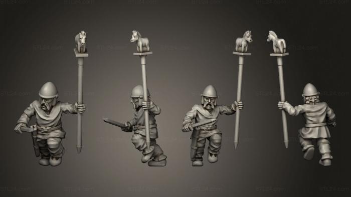 Military figurines (CELTIC WARRIORS STANDARD B, STKW_4206) 3D models for cnc