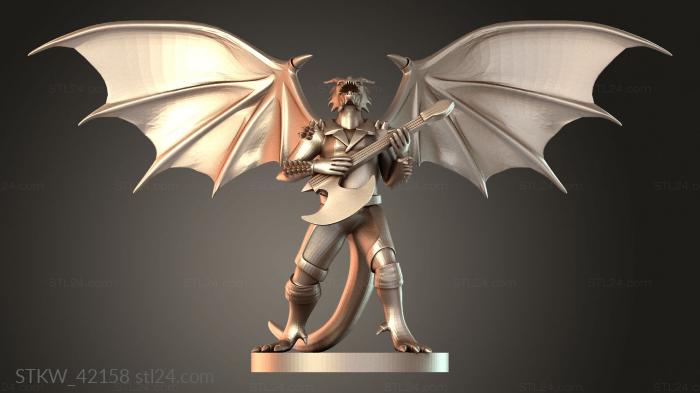 Bard Dragonborn with Axe Guitar